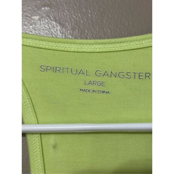 NWT Spiritual Gangster Key Lime Remi Rib Cami Tank Bodycon Mini Dress Women's L - Picture 3 of 9
